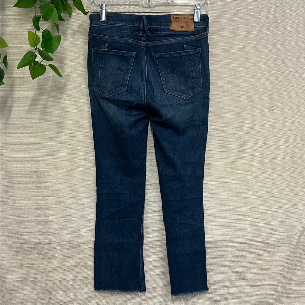 True Religion Dark Blue Cropped Jeans - Picture 2 of 4